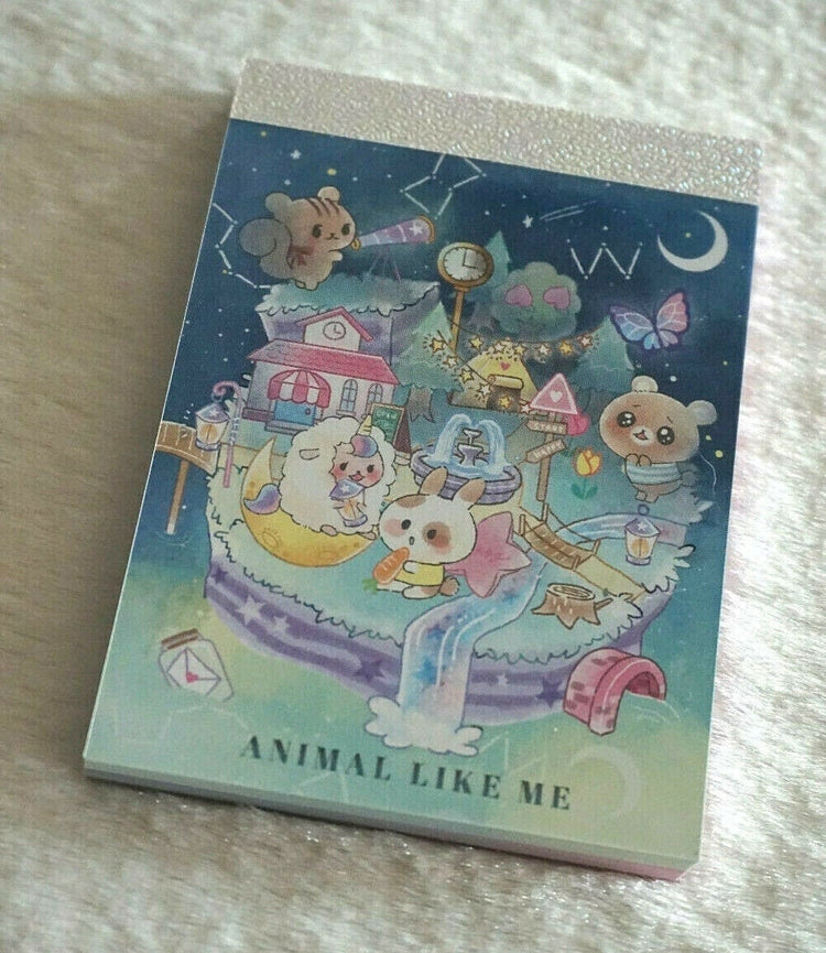 Q-lia Animal Like Me Night Time Mini Memo Pad Stationery Kawaii Japan Collectible Gifts