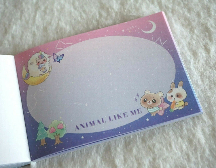 Q-lia Animal Like Me Night Time Mini Memo Pad Stationery Kawaii Japan Collectible Gifts