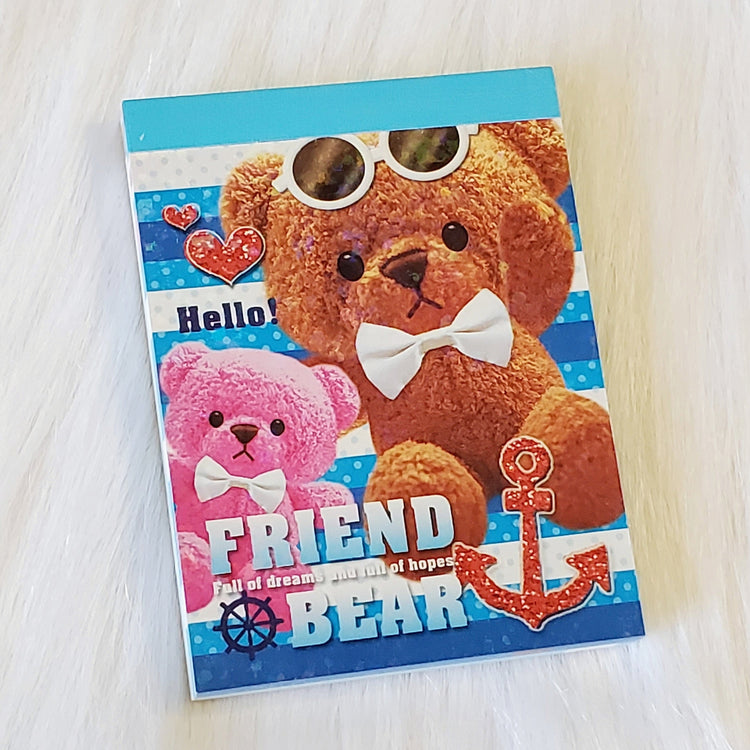 Nautical Bear Friend Mini Memo Pad Kawaii Stationery Notepad Collectible Gifts Kamio Japan Planners Bujo