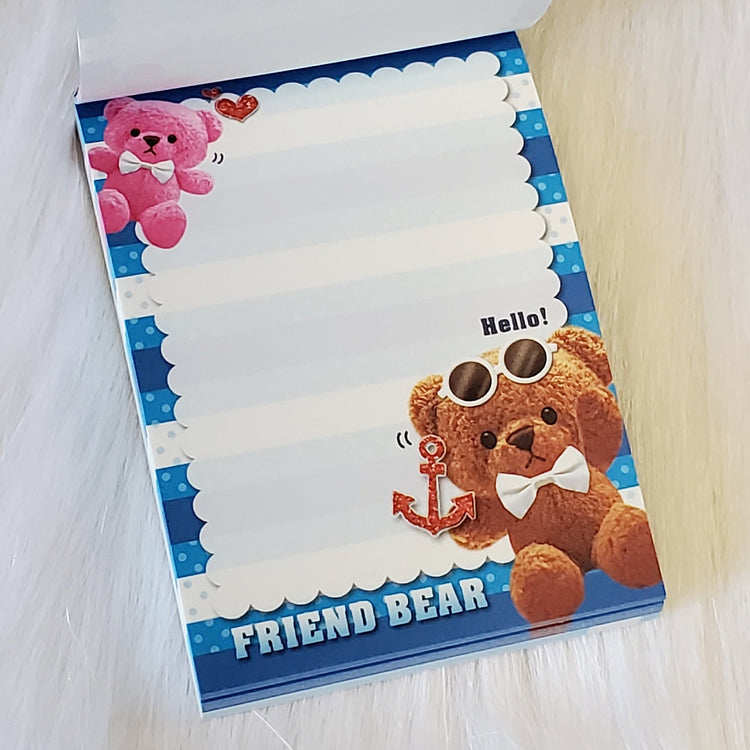 Nautical Bear Friend Mini Memo Pad Kawaii Stationery Notepad Collectible Gifts Kamio Japan Planners Bujo