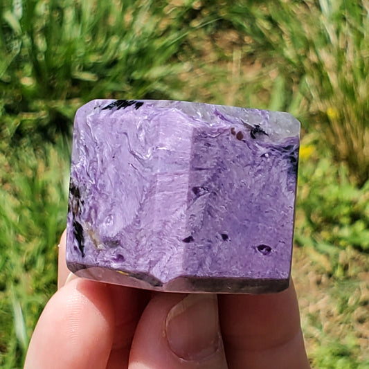 Charoite Cube BONUS Info Card Crystals Minerals Stones Carvings Healing C3