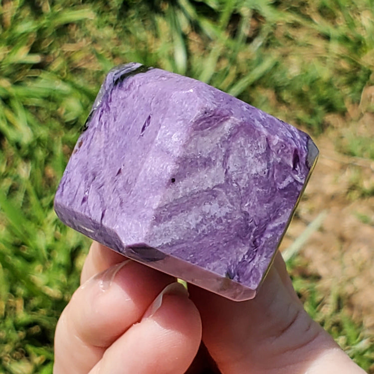 Charoite Cube BONUS Info Card Crystals Minerals Stones Carvings Healing C3