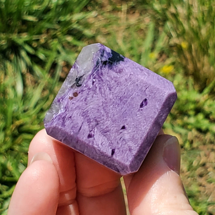 Charoite Cube BONUS Info Card Crystals Minerals Stones Carvings Healing C3