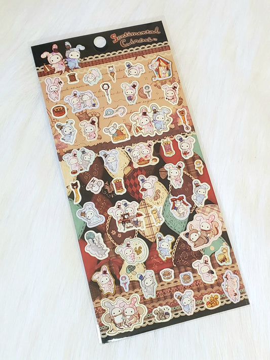 San-x Sentimental Circus Tailor Stickers Sticker Sheet Japan Kawaii Stationery A