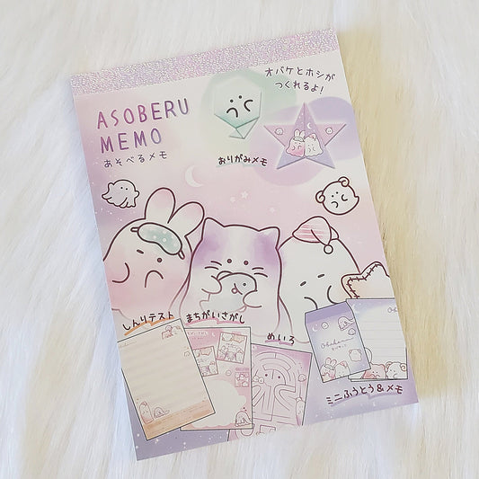 Crux Obake Ghost Large Memo Origami Pad Kawaii Stationery Notepad Collectible Gifts