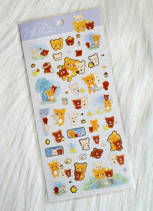 San-x Rilakkuma Star Light Stickers Sticker Sheet Japan Kawaii Collectible Gifts Stationery B