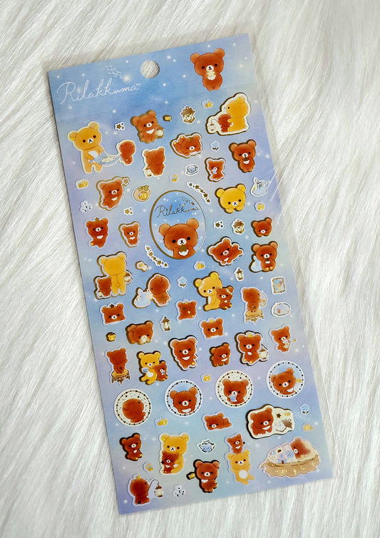 San-x Rilakkuma Star Light Stickers Sticker Sheet Japan Kawaii Collectible Gifts Stationery A