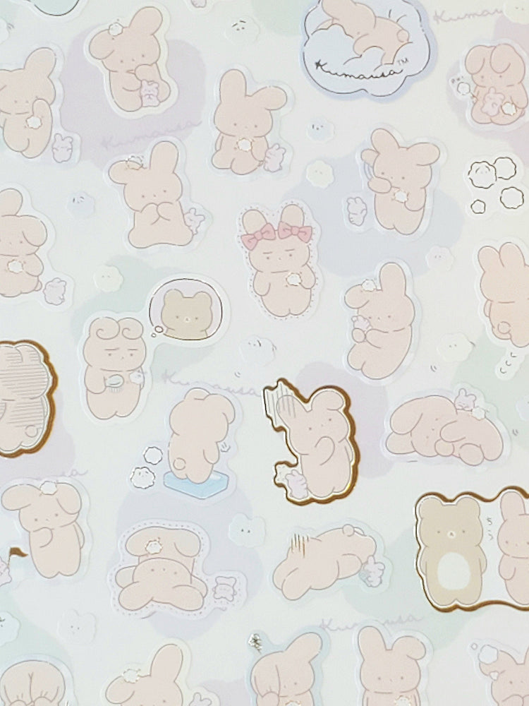 San-x Kumausa Stickers Sticker Sheet Japan Kawaii Dust Bunny Collectible Gifts Stationery B