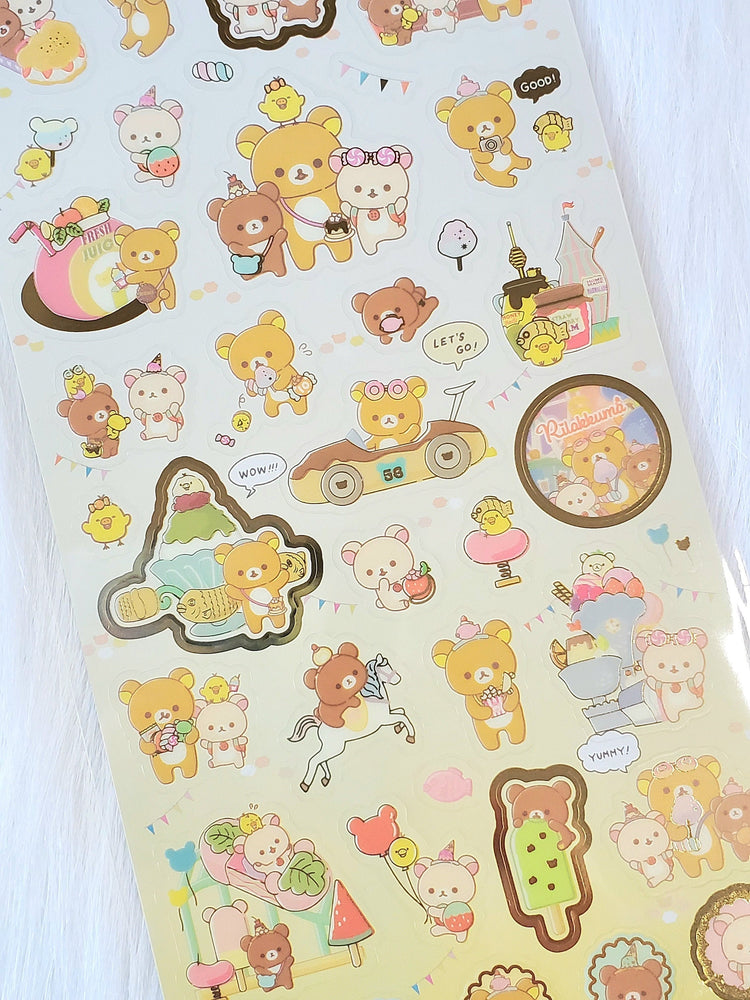 San-x Rilakkuma Korilakkuma Amusement Park Stickers Sticker Sheet Japan Kawaii Stationery A