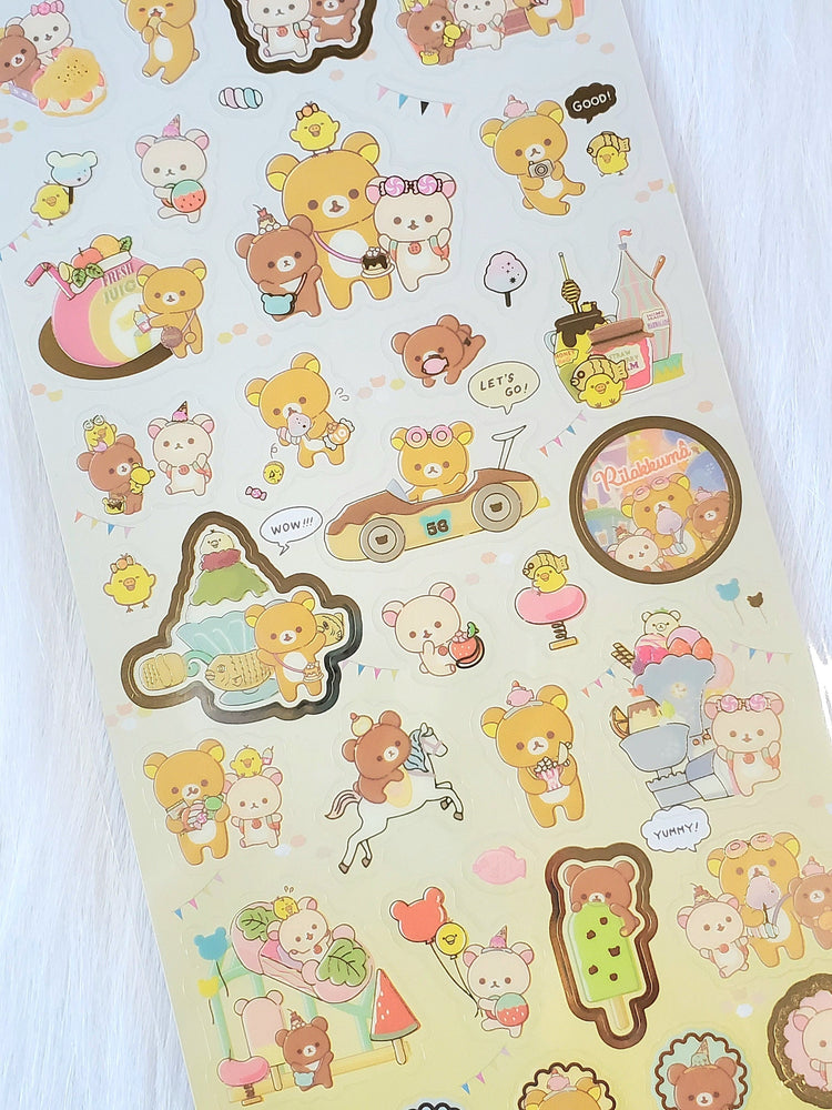 San-x Rilakkuma Korilakkuma Amusement Park Stickers Sticker Sheet Japan Kawaii Stationery A