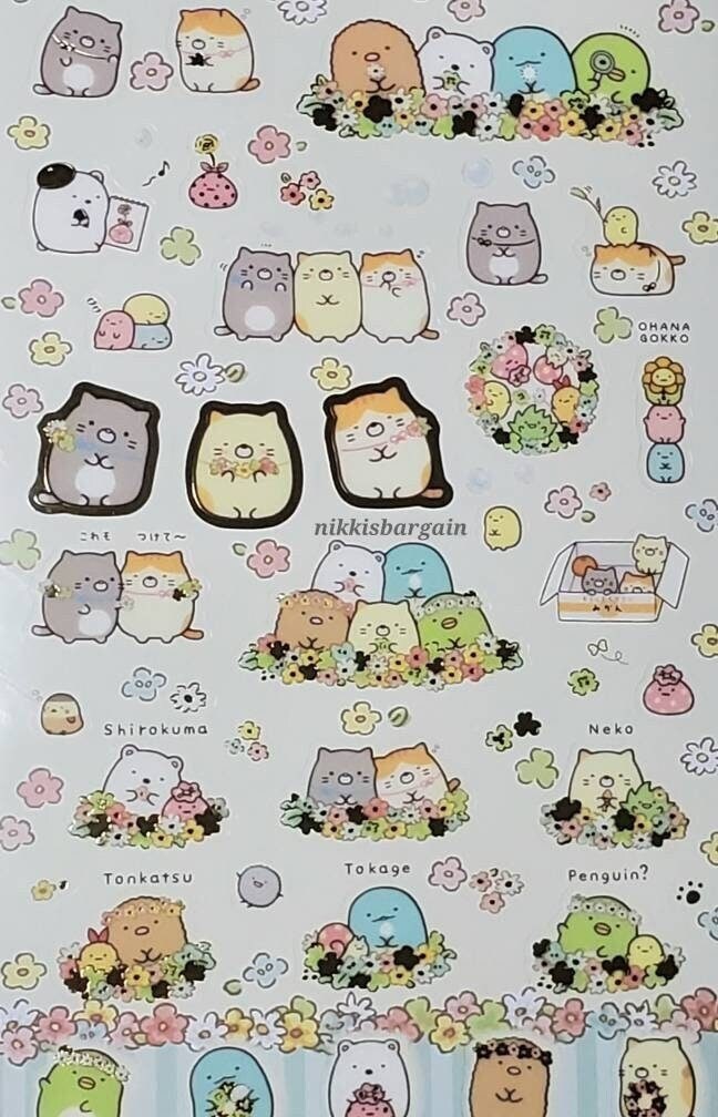 San-x Sumikko Gurashi Kawaii Flowers sticker Sheet stickers Japan 2019